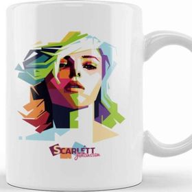 Baskı Dükkanı Geometric Celebrity Scarlett Johansson Tasse Kupa