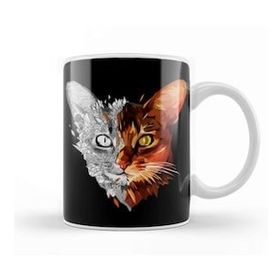 Baskı Dükkanı Geosketch Cat Kedi Kupa