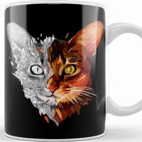 Baskı Dükkanı Geosketch Cat Kedi Kupa