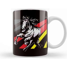 Baskı Dükkanı German Flag Horse Riding Equestrian Sport Horseshoe Saddle Kupa