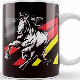 Baskı Dükkanı German Flag Horse Riding Equestrian Sport Horseshoe Saddle Kupa