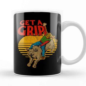 Baskı Dükkanı Get A Funny Bull Riding Pun Kupa