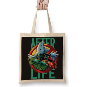 Baskı Dükkanı Ghostbusters Afterlife Bez Uzun Saplı Krem Rengi Çanta