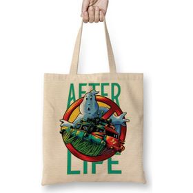 Baskı Dükkanı Ghostbusters Afterlife Bez Uzun Saplı Krem Rengi Çanta
