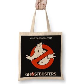 Baskı Dükkanı Ghostbusters Bez Uzun Saplı Krem Rengi Çanta