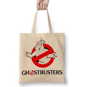 Baskı Dükkanı Ghostbusters Bez Uzun Saplı Krem Rengi Çanta
