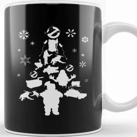 Baskı Dükkanı Ghostbusters Christmas Tree Silhouette Kupa