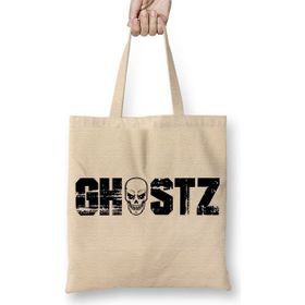 Baskı Dükkanı Ghostz Logo Preta 2018 Bez Uzun Saplı Krem Rengi Çanta