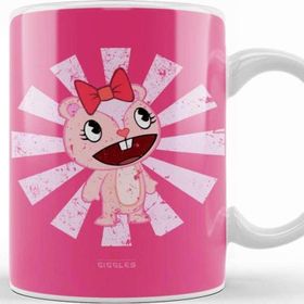 Baskı Dükkanı Giggles Retro Japanese Happy Tree Friends Kupa