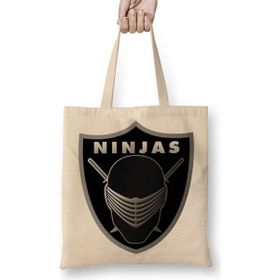 Baskı Dükkanı Gijoe Ninjas Bez Uzun Saplı Krem Rengi Çanta