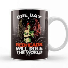 Baskı Dükkanı Gingers Will Rule World Redhead Angel Evil Ginger Irish Kupa