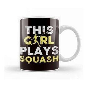 Baskı Dükkanı Girl Plays Squash Ball Sports Indoor Tennis Court Trainer Kupa