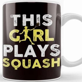 Baskı Dükkanı Girl Plays Squash Ball Sports Indoor Tennis Court Trainer Kupa