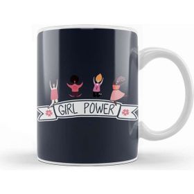 Baskı Dükkanı Girl Power Banner Jumping Girls Kupa