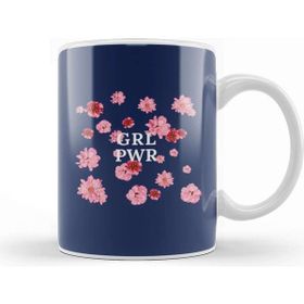 Baskı Dükkanı Girl Power Empowering Floral Background 01 Kupa
