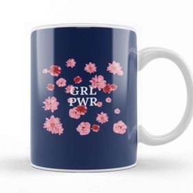 Baskı Dükkanı Girl Power Empowering Floral Background 01 Kupa