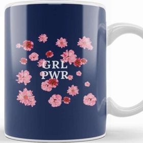 Baskı Dükkanı Girl Power Empowering Floral Background 01 Kupa