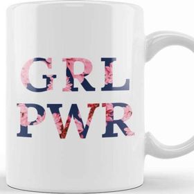 Baskı Dükkanı Girl Power Empowering Floral Background Kupa