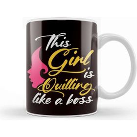 Baskı Dükkanı Girl Quilling Like Boss Hobby Paper Filigree Crafting Artist Kupa Bardak