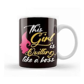 Baskı Dükkanı Girl Quilling Like Boss Hobby Paper Filigree Crafting Artist Kupa Bardak