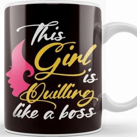 Baskı Dükkanı Girl Quilling Like Boss Hobby Paper Filigree Crafting Artist Kupa Bardak