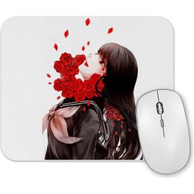 Baskı Dükkanı Girl Rose Mouse Pad