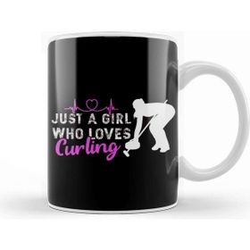 Baskı Dükkanı Girl Who Loves Curling Player Team Coach Curling Stones Kupa Bardak