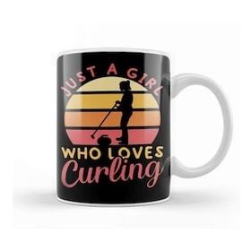 Baskı Dükkanı Girl Who Loves Curling Player Team Coach Curling Stones Kupa Bardak