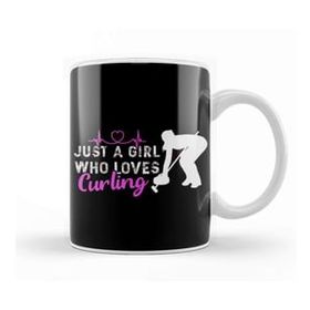 Baskı Dükkanı Girl Who Loves Curling Player Team Coach Curling Stones Kupa Bardak