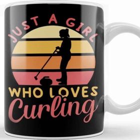 Baskı Dükkanı Girl Who Loves Curling Player Team Coach Curling Stones Kupa Bardak