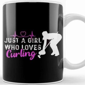 Baskı Dükkanı Girl Who Loves Curling Player Team Coach Curling Stones Kupa Bardak