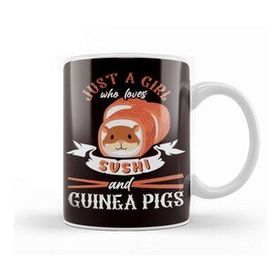 Baskı Dükkanı Girl Who Loves Guinea Pigs Sushi Japan Rodent Fan Kupa Bardak