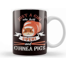 Baskı Dükkanı Girl Who Loves Guinea Pigs Sushi Japan Rodent Fan Kupa Bardak