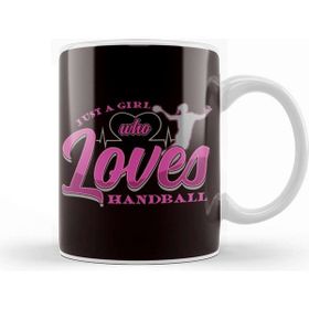 Baskı Dükkanı Girl Who Loves Handball Player Handballer Ball Sports Coach Kupa Bardak