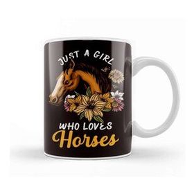 Baskı Dükkanı Girl Who Loves Horses Equestrian Sport Horseshoe Dressage Kupa Bardak