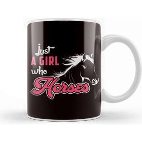 Baskı Dükkanı Girl Who Loves Horses Equestrian Sport Horseshoe Dressage Kupa Bardak