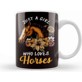 Baskı Dükkanı Girl Who Loves Horses Equestrian Sport Horseshoe Dressage Kupa Bardak