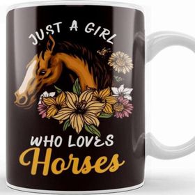 Baskı Dükkanı Girl Who Loves Horses Equestrian Sport Horseshoe Dressage Kupa Bardak