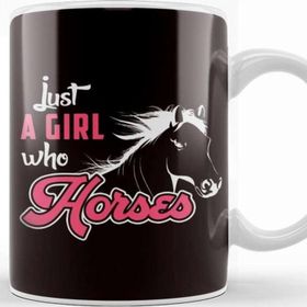 Baskı Dükkanı Girl Who Loves Horses Equestrian Sport Horseshoe Dressage Kupa Bardak