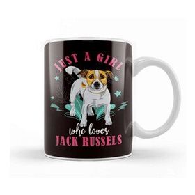 Baskı Dükkanı Girl Who Loves Jack Russel Terrier Dog Puppy Pet Kupa Bardak
