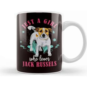 Baskı Dükkanı Girl Who Loves Jack Russel Terrier Dog Puppy Pet Kupa Bardak