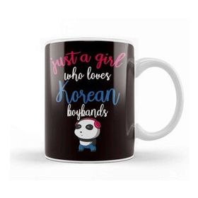 Baskı Dükkanı Girl Who Loves Korean Boybands K-Pop Korea Pop Music Panda Kupa Bardak