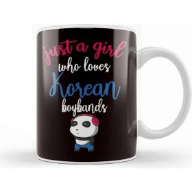 Baskı Dükkanı Girl Who Loves Korean Boybands K-Pop Korea Pop Music Panda Kupa Bardak