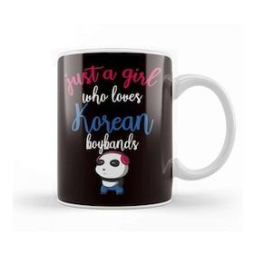 Baskı Dükkanı Girl Who Loves Korean Boybands K-Pop Korea Pop Music Panda Kupa Bardak