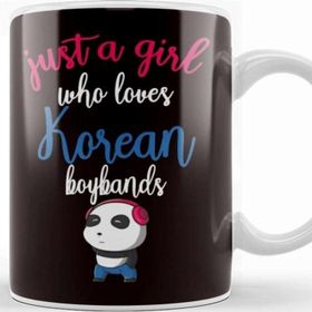 Baskı Dükkanı Girl Who Loves Korean Boybands K-Pop Korea Pop Music Panda Kupa Bardak