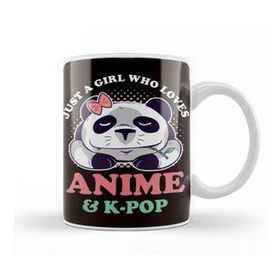 Baskı Dükkanı Girl Who Loves Korean Pop Music K-Pop Korea Anime Panda Kupa Bardak