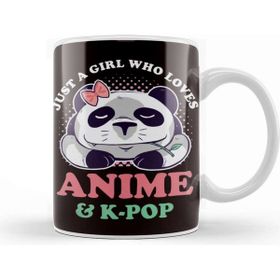 Baskı Dükkanı Girl Who Loves Korean Pop Music K-Pop Korea Anime Panda Kupa Bardak