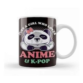 Baskı Dükkanı Girl Who Loves Korean Pop Music K-Pop Korea Anime Panda Kupa Bardak