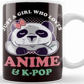 Baskı Dükkanı Girl Who Loves Korean Pop Music K-Pop Korea Anime Panda Kupa Bardak