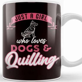 Baskı Dükkanı Girl Who Loves Quilling Dogs Paper Filigree Craftsman Puppy Kupa Bardak